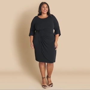 Lisa 2.0 Black Faux Wrap Dress